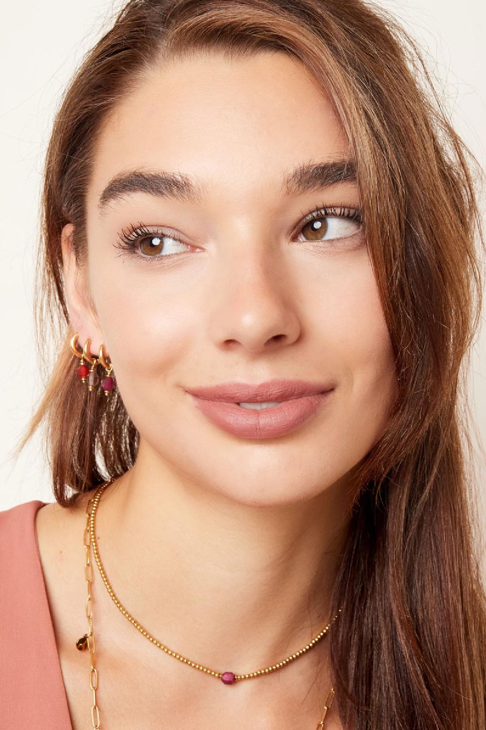 Edelstahlohrringe edel Fuchsia h5Bild4